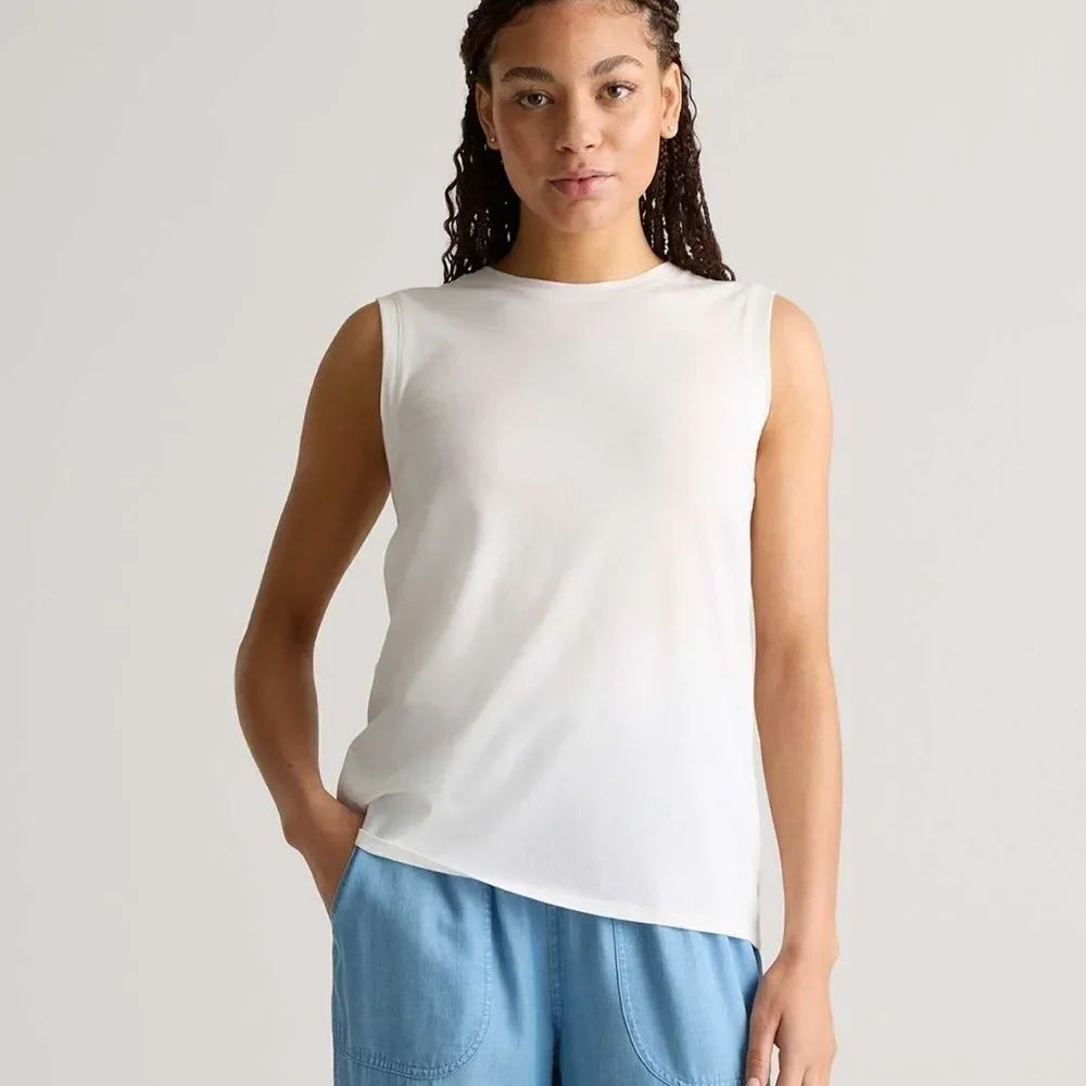 Quince Cotton Modal Muscle Tank in White Women’s XL